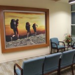 Stock photography printed on canvas 70" x 110" for fitness center lobby