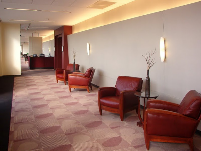 Completed corporate waiting lobby - design, furniture, & decorative accessories